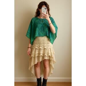 women sheer kimono 3x blue western fairy grunge boho festival whimsigoth artsy